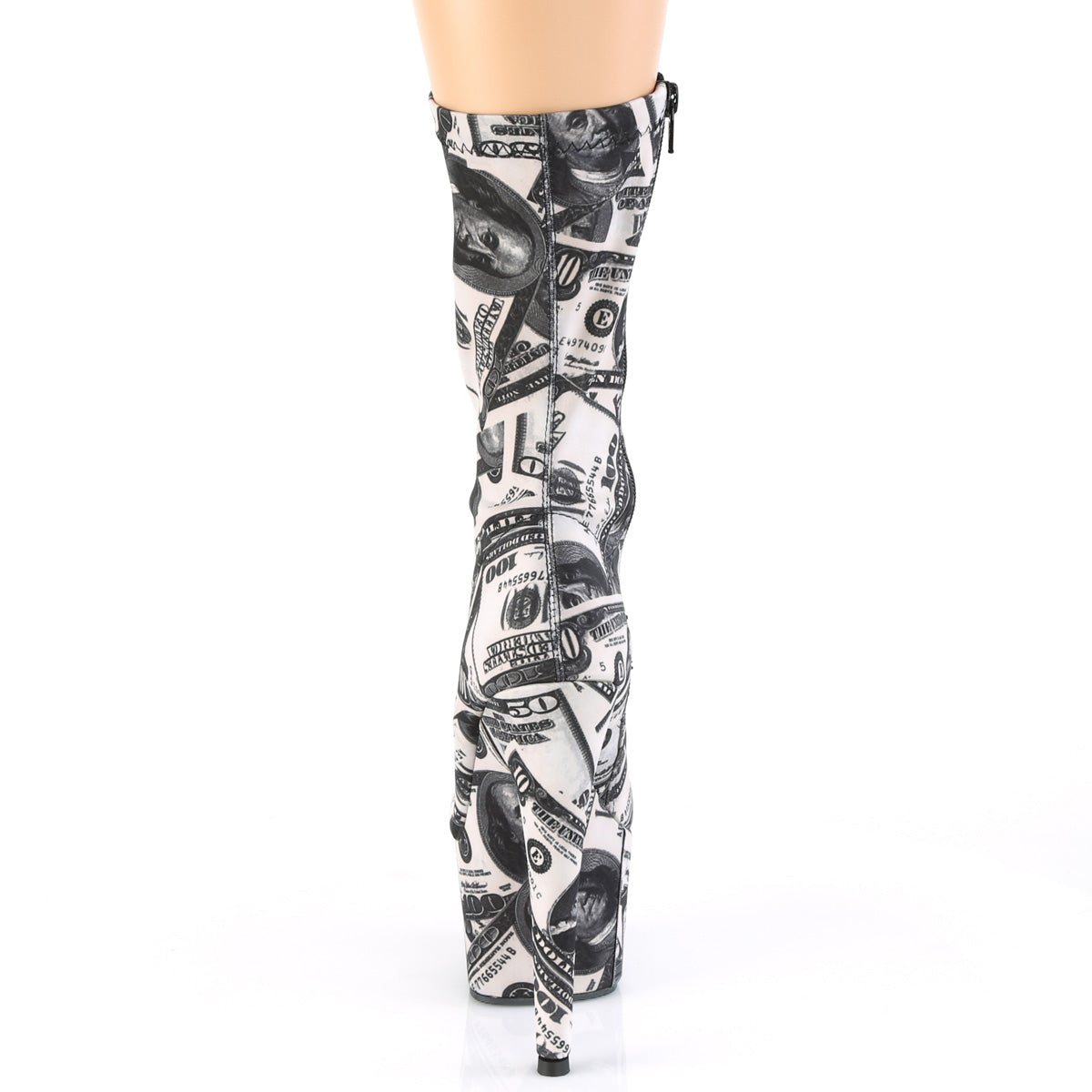 Pleaser Botas de tobillo para mujer ADORE-1002DP WHT-BLK STR. Tela / wht-blk tela