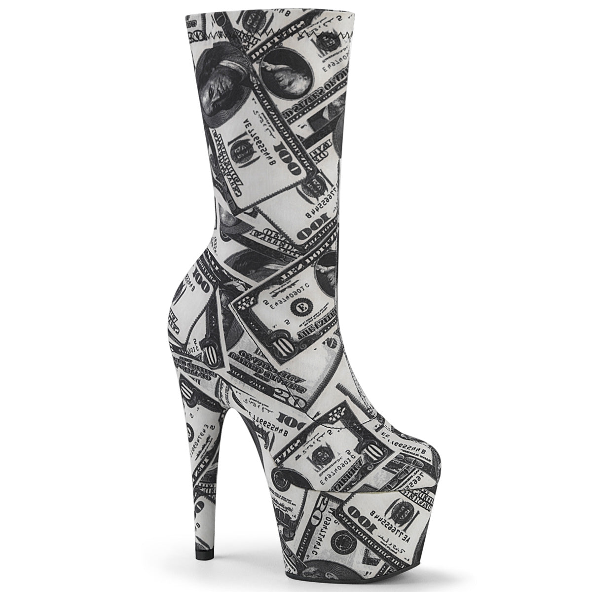 Pleaser Botas de tobillo para mujer ADORE-1002DP WHT-BLK STR. Tela / wht-blk tela