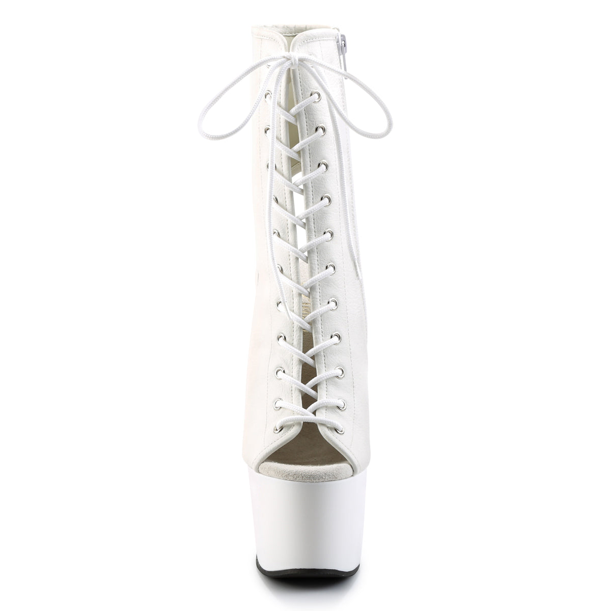 Pleaser Botas de tobillo para mujer ADORE-1016 WHT FAUX CUERO / WHT