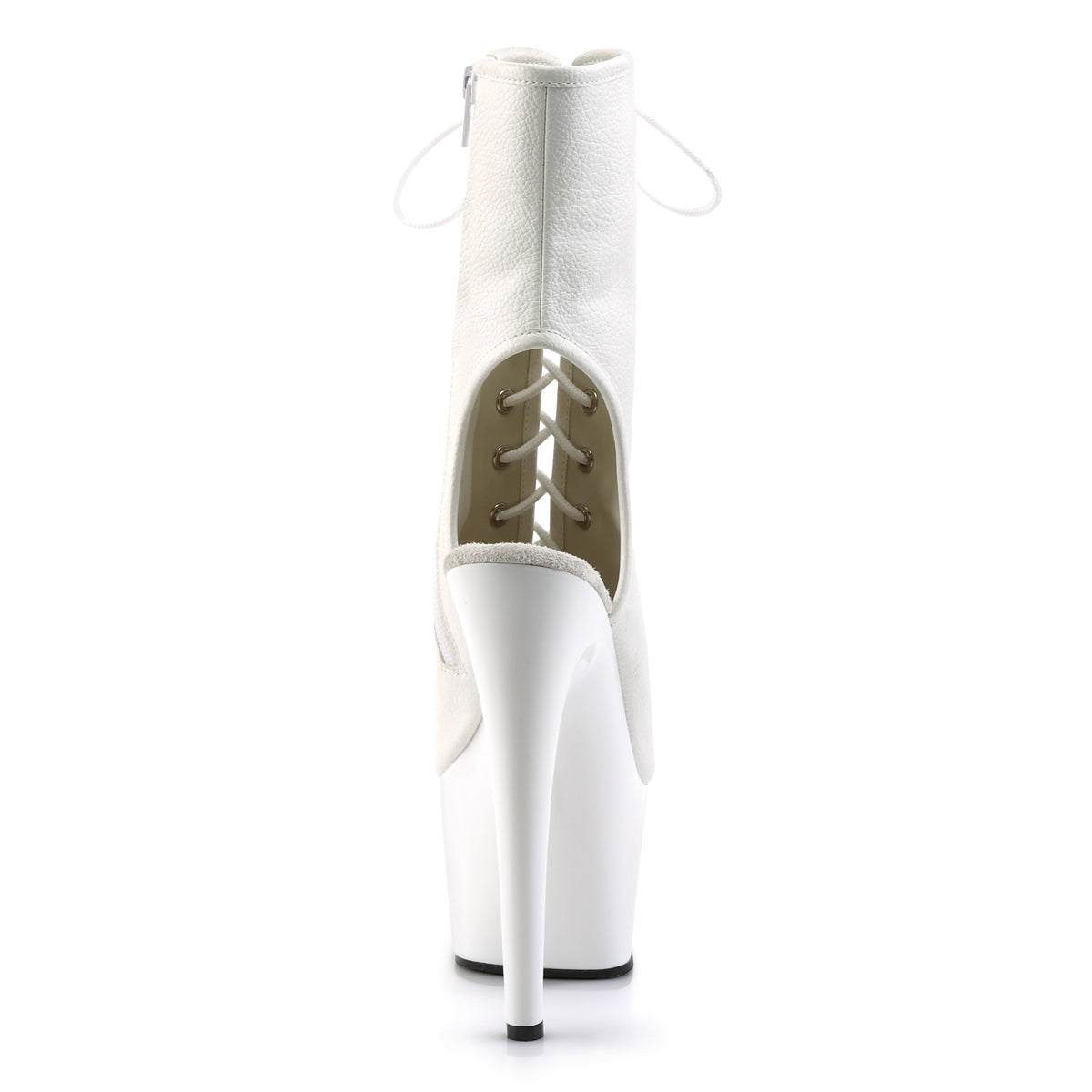 Pleaser Botas de tobillo para mujer ADORE-1016 WHT FAUX CUERO / WHT