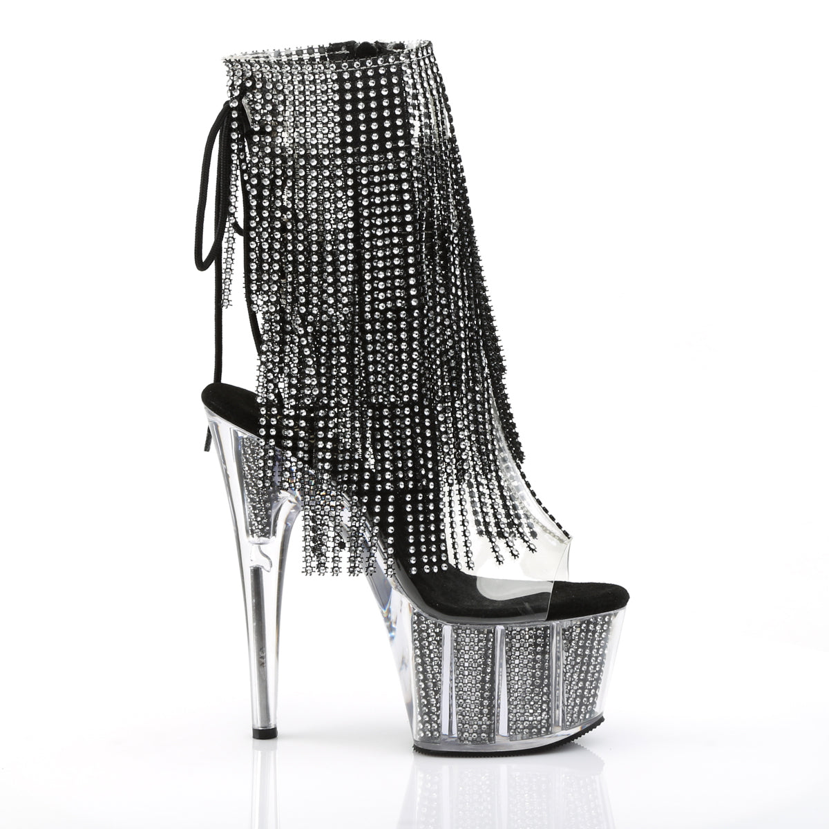 Pleaser Womens Ankle Boots ADORE-1017SRS Clr-Blk RS/Blk SRS