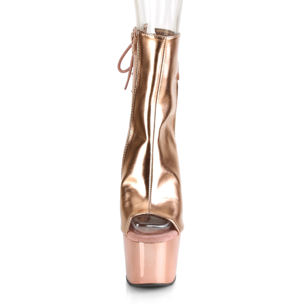 Pleaser Botas de tobillo para mujer ADORE-1018 Rose Gold Metallic PU / Rose Gold Chrome