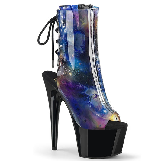 Pleaser Botas de tobillo para mujer ADORE-1018c-cosmos azul-púrpura tpu / blk