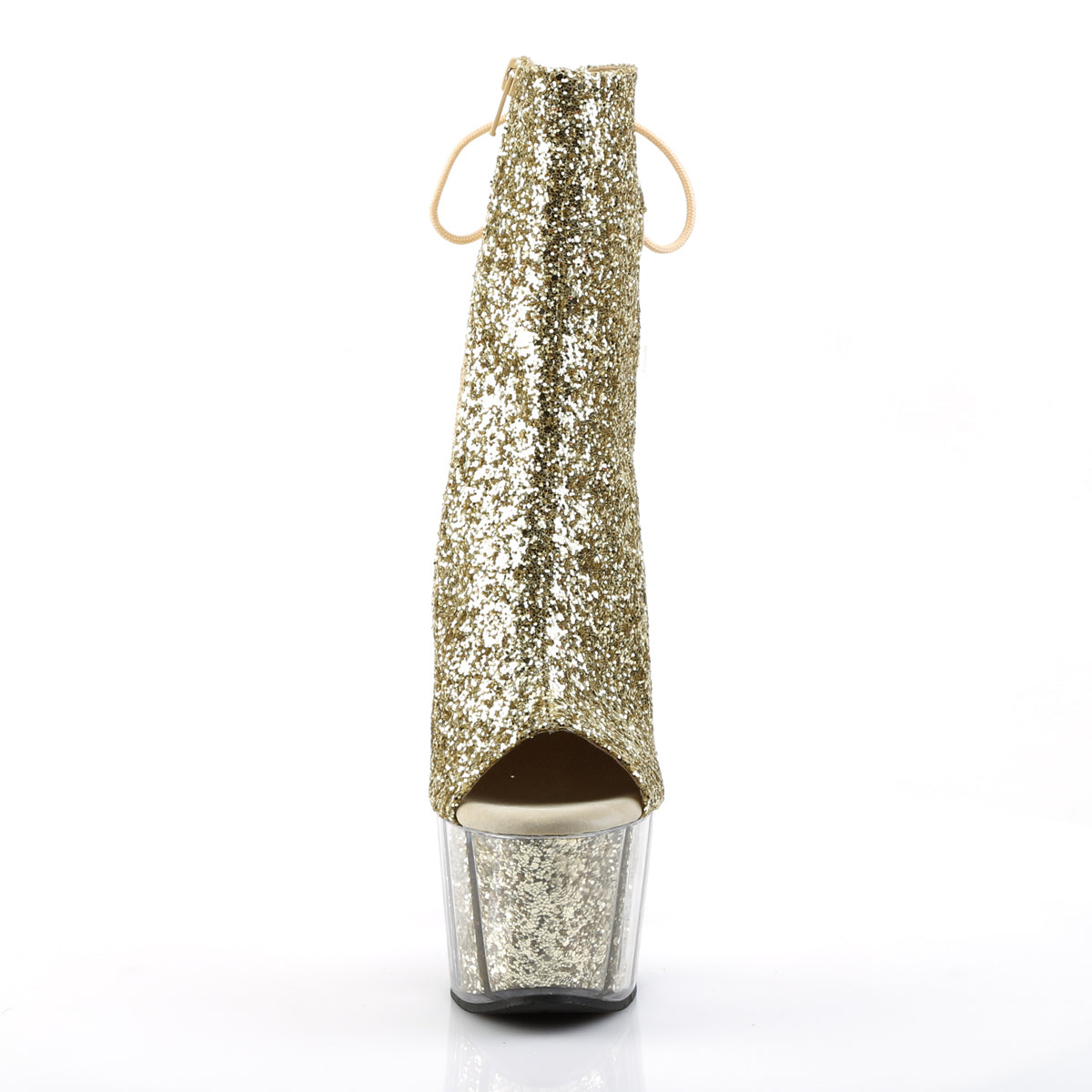 Pleaser Botas de tobillo para mujer ADORE-1018g Gold Glitter / Gold Brillo