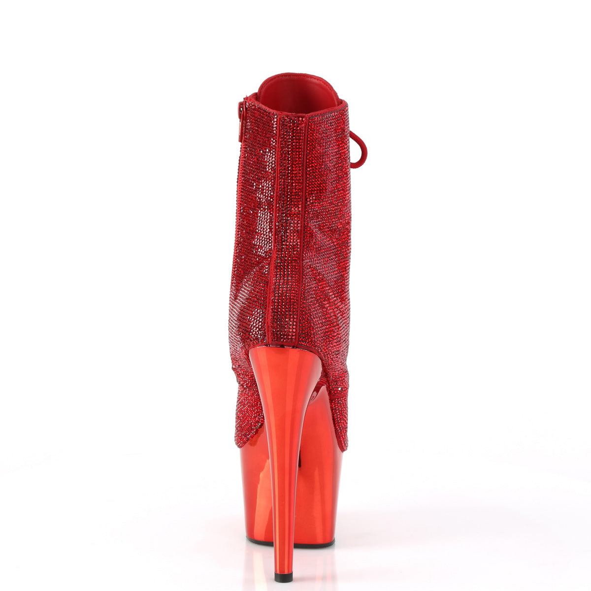 Pleaser Ankle Boots ADORE-1020CHRS Red RS/Red Chrome