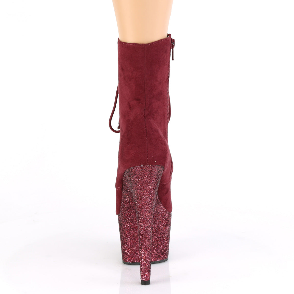 Pleaser Botas de tobillo para mujer ADORE-1020FSMG BURGUNDY F. SUEDE / BURGUNDY MULTI MINI GLTR