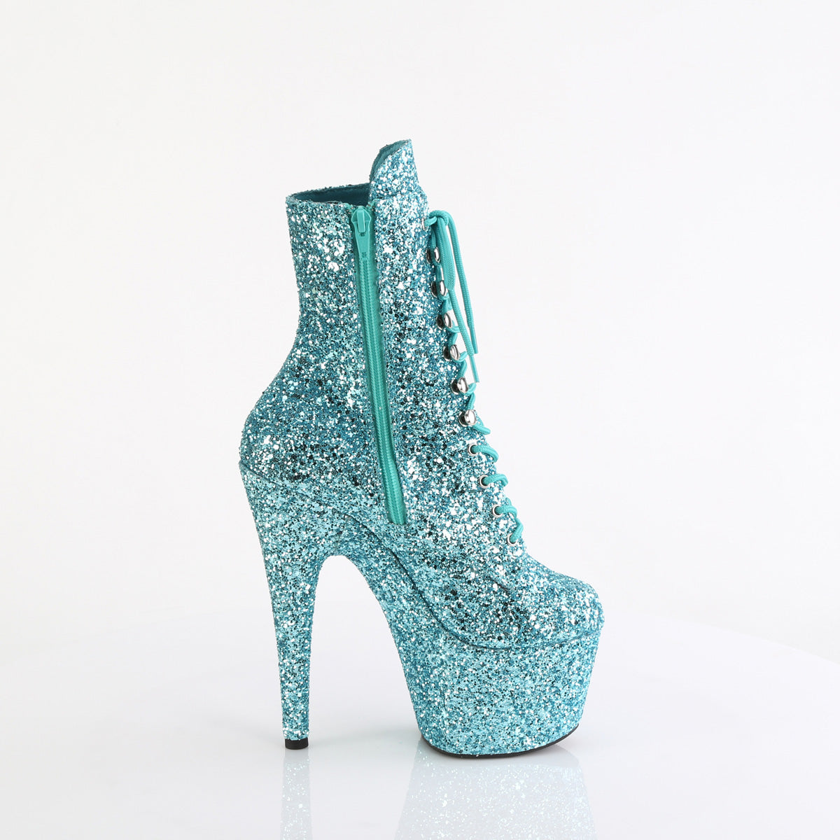 Pleaser Women's Platform Shoes ADORE-1020GWR Turquoise Glitter/Turquoise Glitter