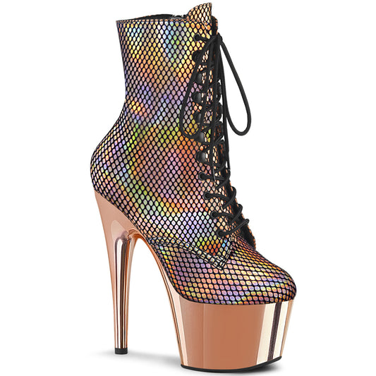 Pleaser Botas de tobillo para mujer ADORE-1020HFN Rose Gold Hero / Rose Gold Chrome