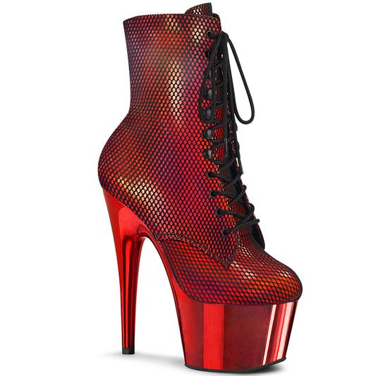 Pleaser Botas de tobillo para mujer ADORE-1020HFN rojo holo / cromo rojo