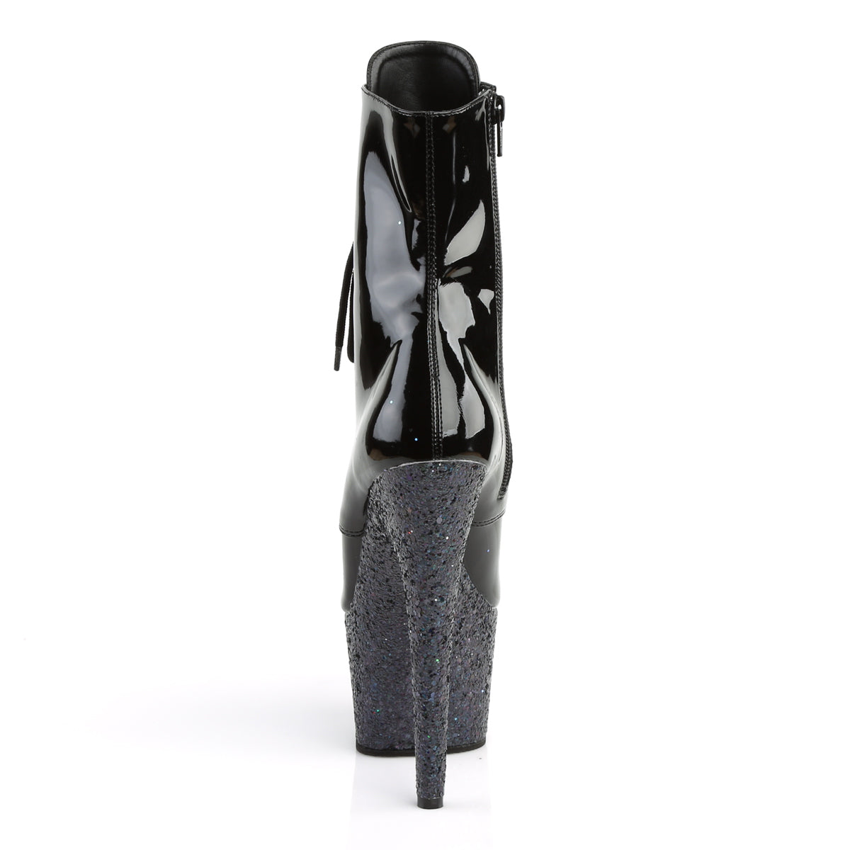 Pleaser Botas de tobillo para mujer ADORE-1020lg Blk Pat / Blk Multi Brillo