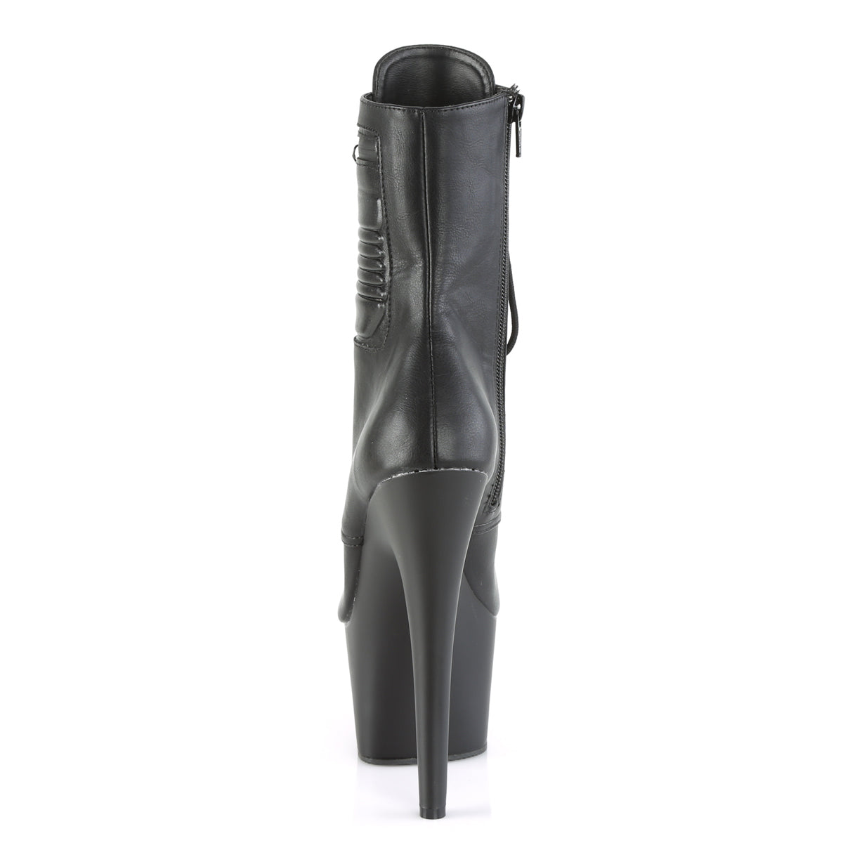 Pleaser Botas de tobillo para mujer ADORE-1020pk Blk Faux Cuero / Blk Mate