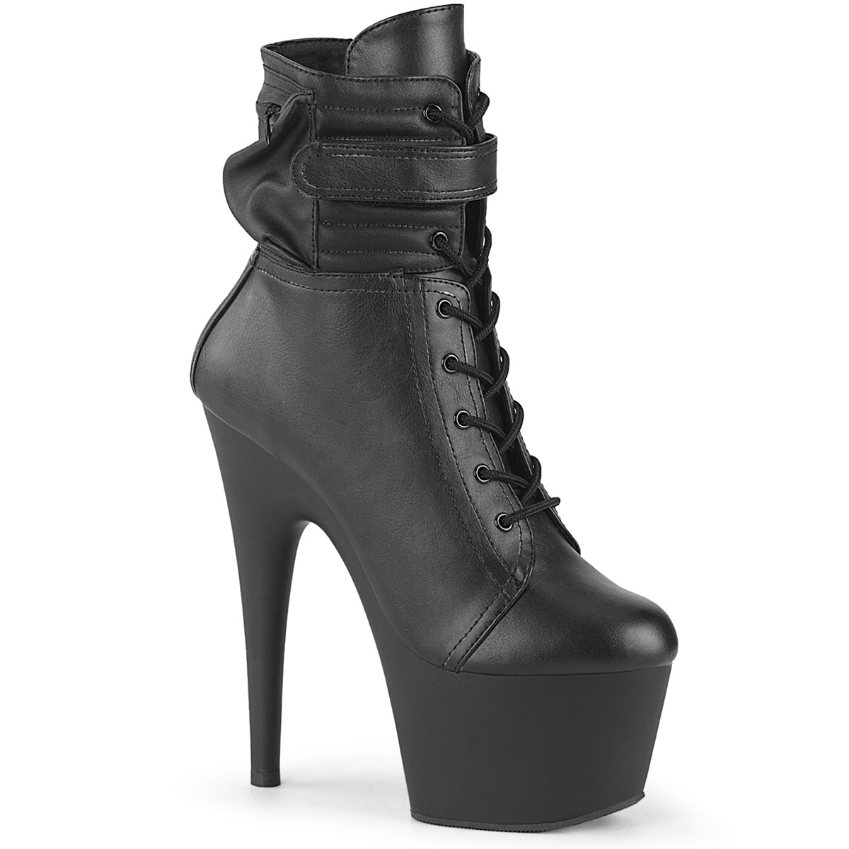 Pleaser Botines ADORE-1020 Pouch Blk Faux Cuero / Negro Mate