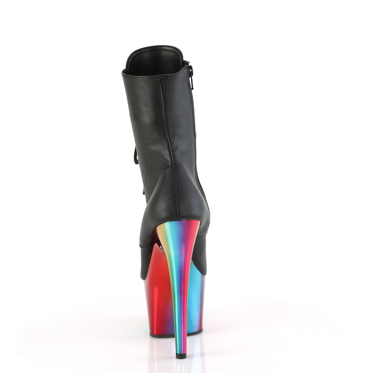 Pleaser Botines ADORE-1020rc Blk Faux Cuero /Rainbow Cromo