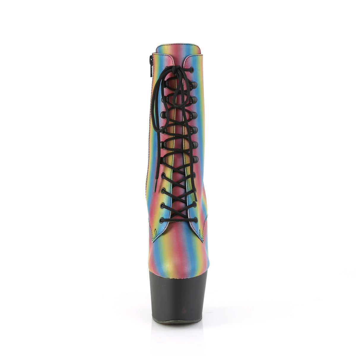 Pleaser Botas de tobillo para mujer ADORE-1020RFL-02 Rainbow Reflectante / blk mate