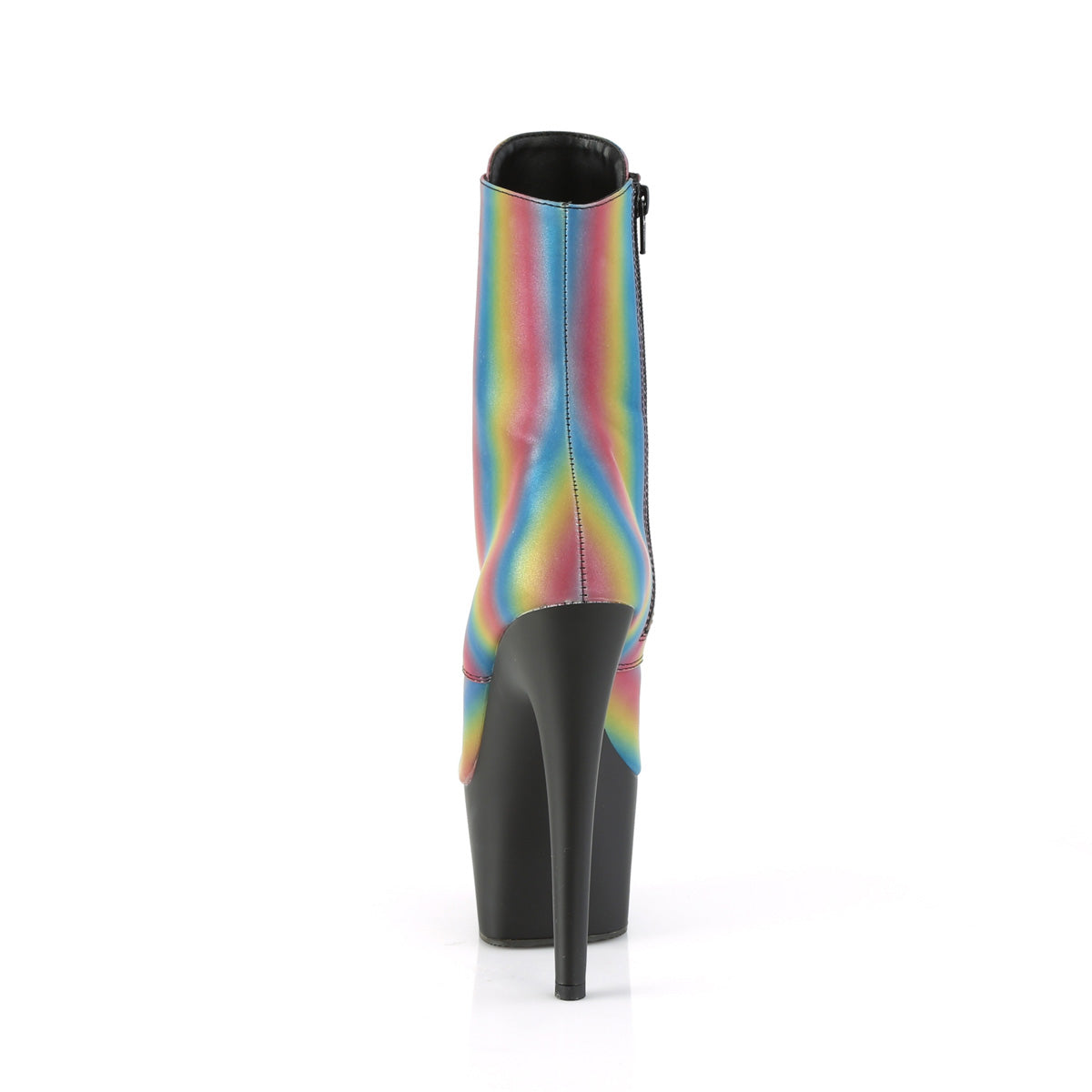 Pleaser Botas de tobillo para mujer ADORE-1020RFL-02 Rainbow Reflectante / blk mate