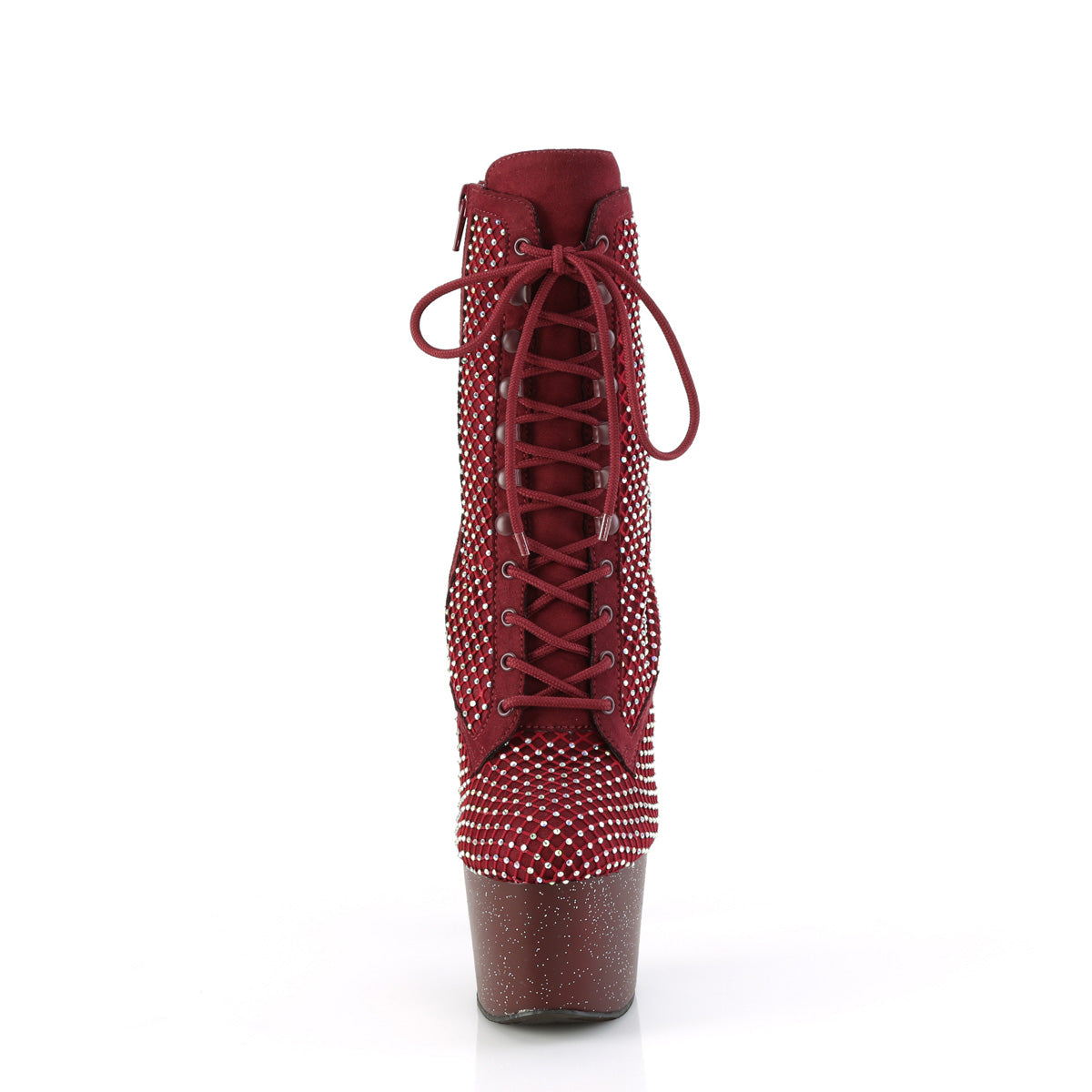 Pleaser Women's Platform Shoes ADORE-1020RM Burgundy Faux Suede-RS Mesh/Burgundy Mat