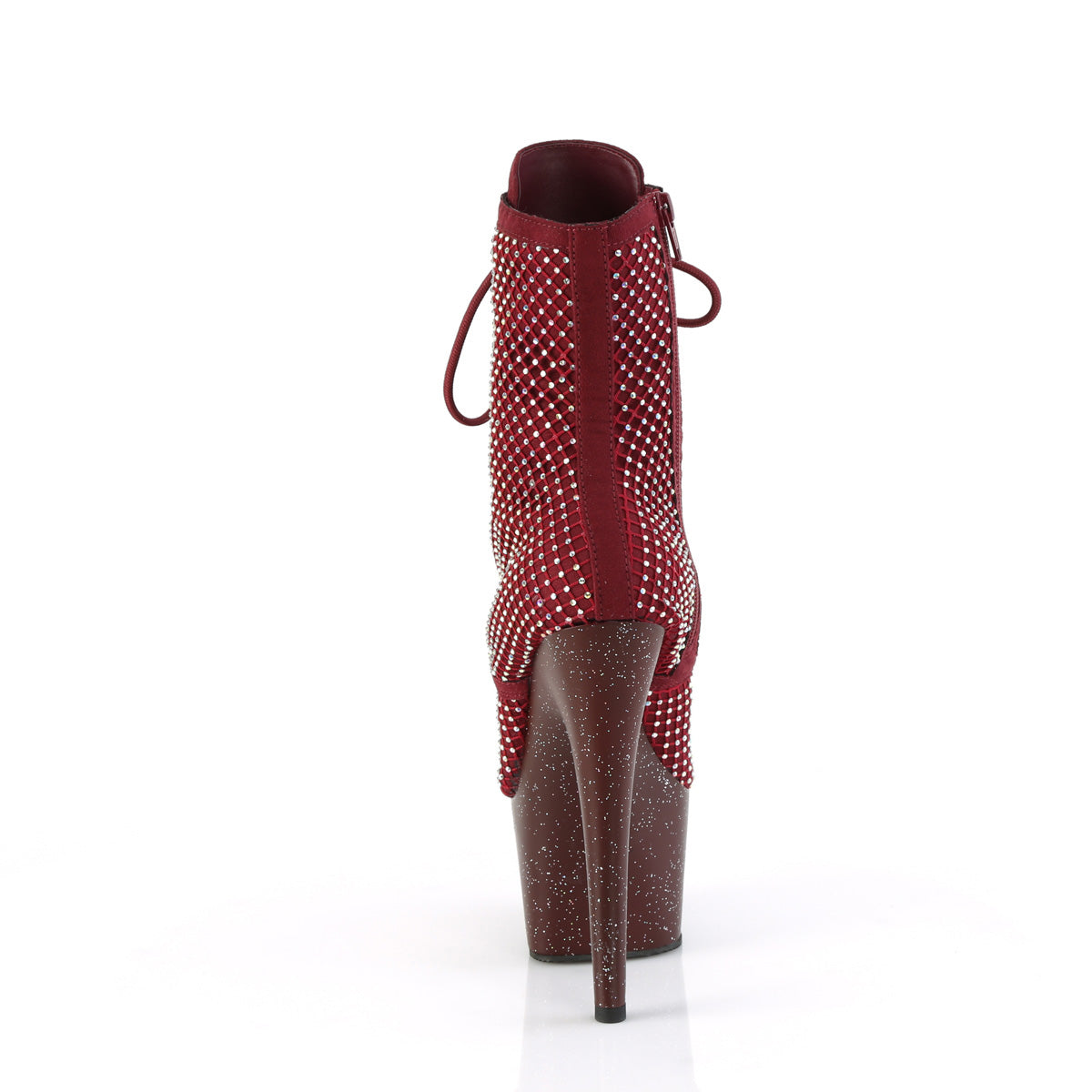 Pleaser Women's Platform Shoes ADORE-1020RM Burgundy Faux Suede-RS Mesh/Burgundy Mat