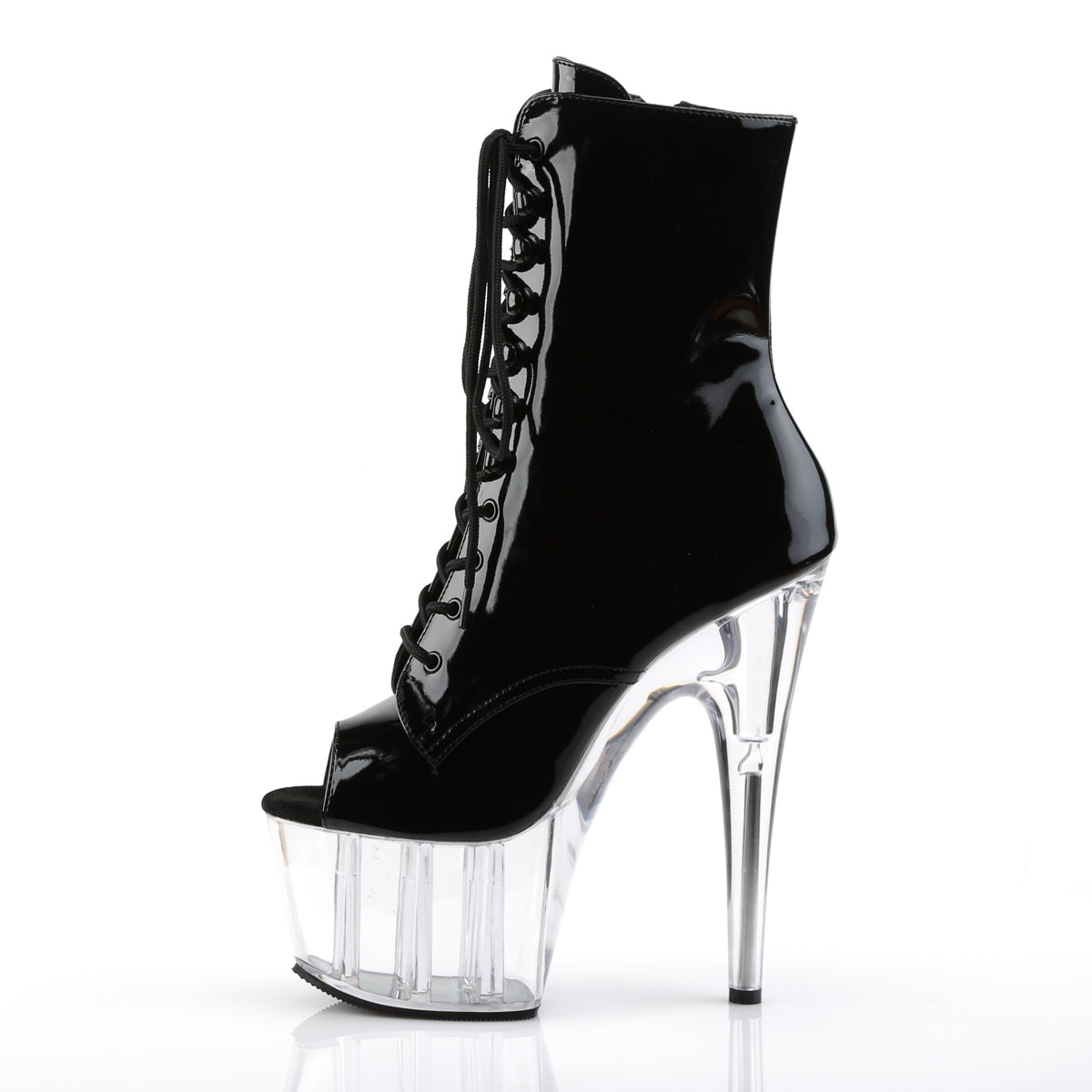 Pleaser Botas de tobillo para mujer ADORE-1021 BLK PAT / CLR