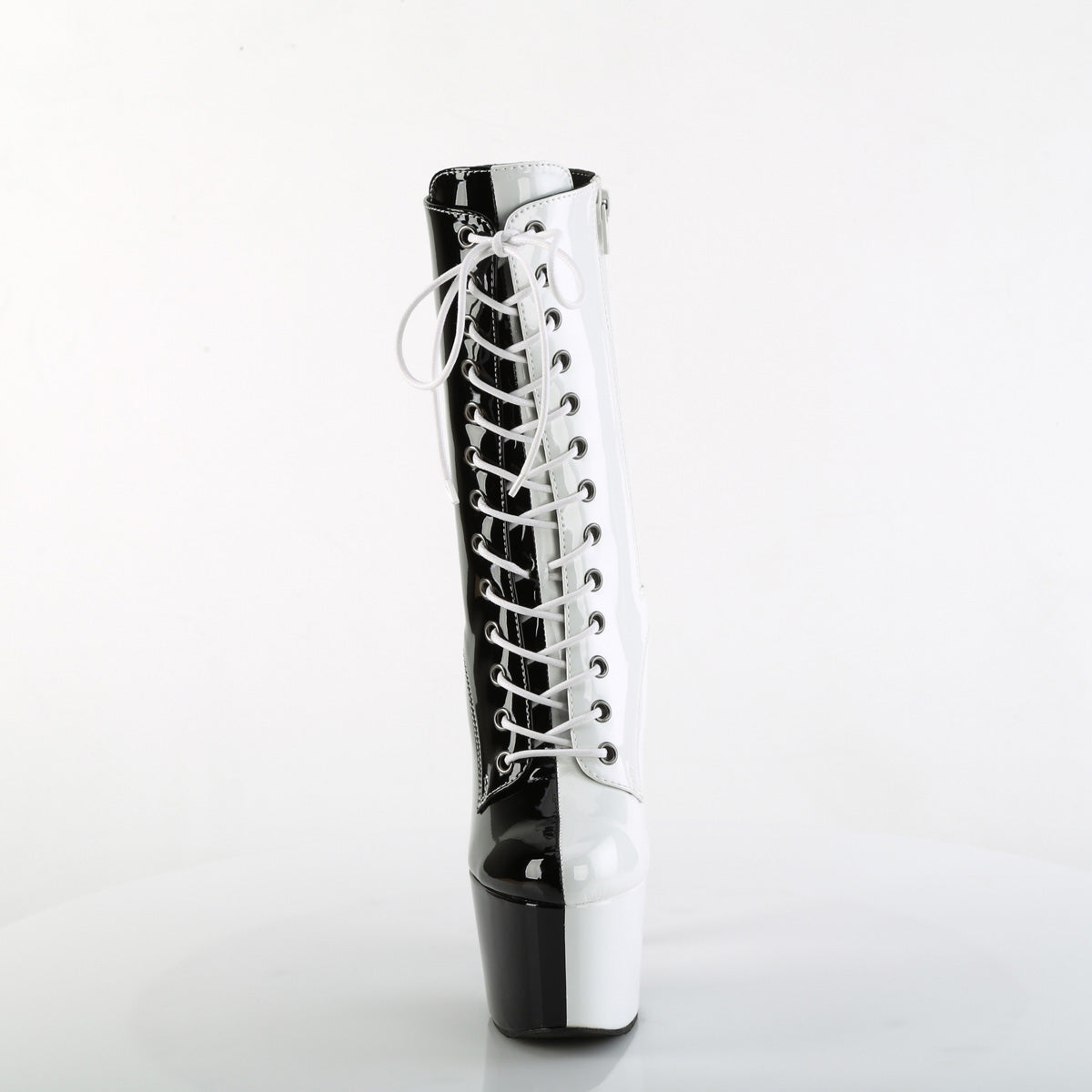 Pleaser ADORE-1040TT Blk-Wht Pat/Blk-Wht