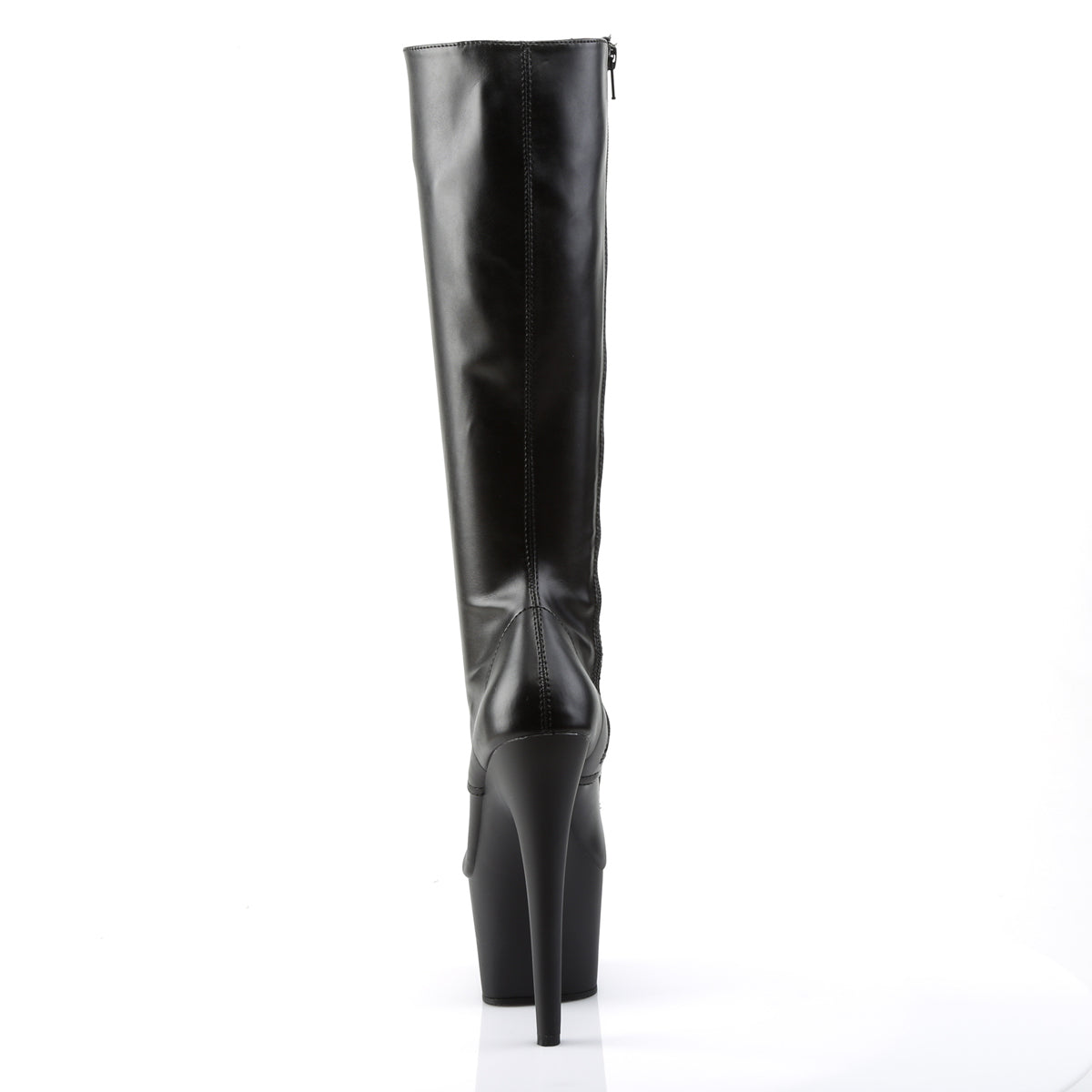 Pleaser Botas de mujer ADORE-2023 Blk Str Faux Cuero / Blk Mate