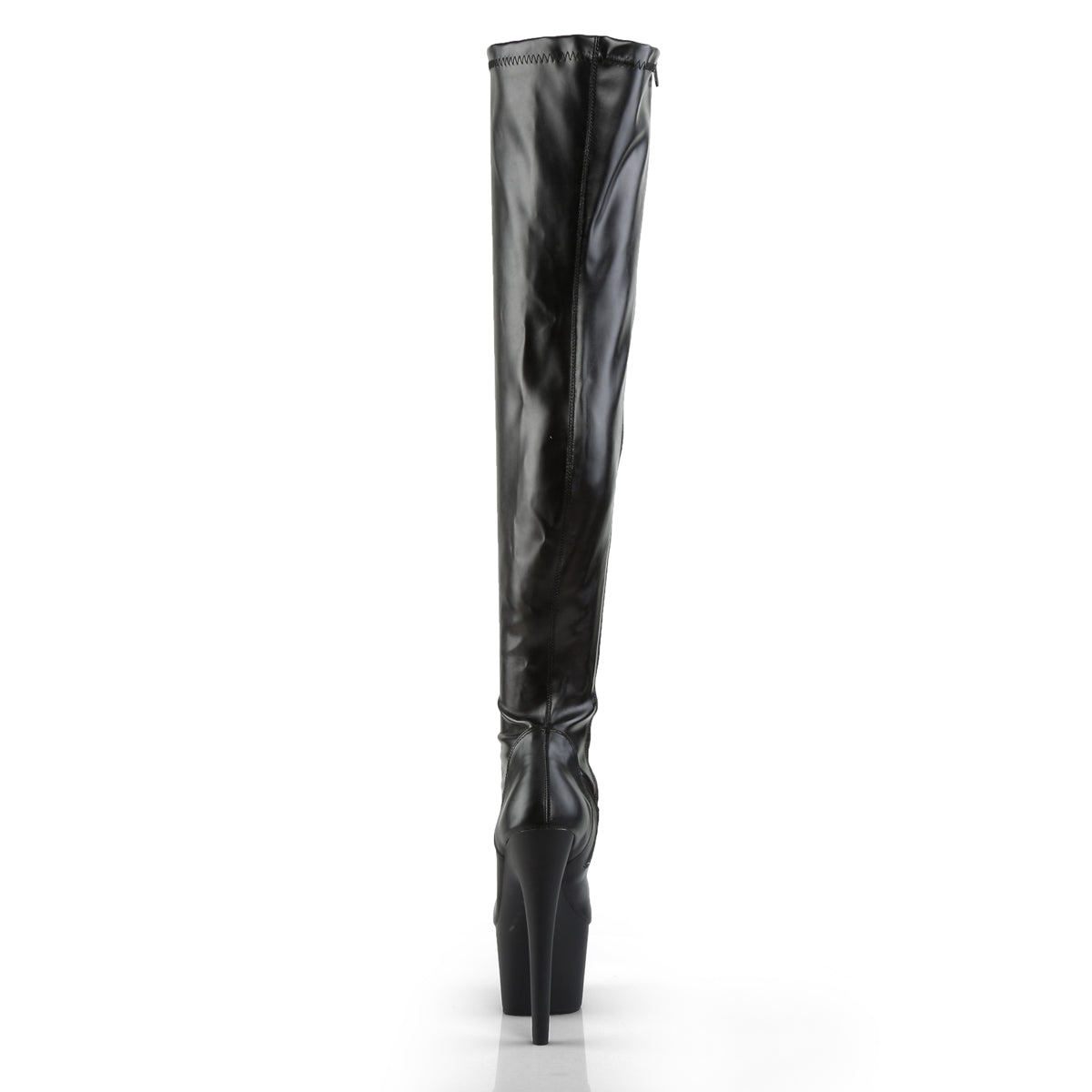 Pleaser Botas de mujer ADORE-3000 Blk Str Faux Cuero / Blk Mate