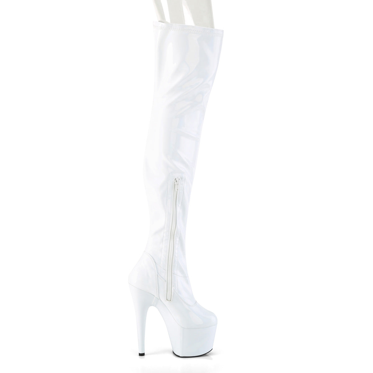 Pleaser Botas de mujer ADORE-3000hwr wht str. Holo / wht holo