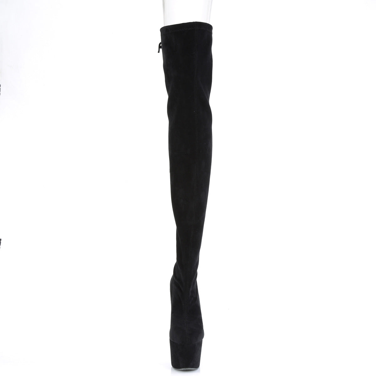 Pleaser Botas de mujer ADORE-3008 Blk Stretch Faux Suede / Blk Faux Suede