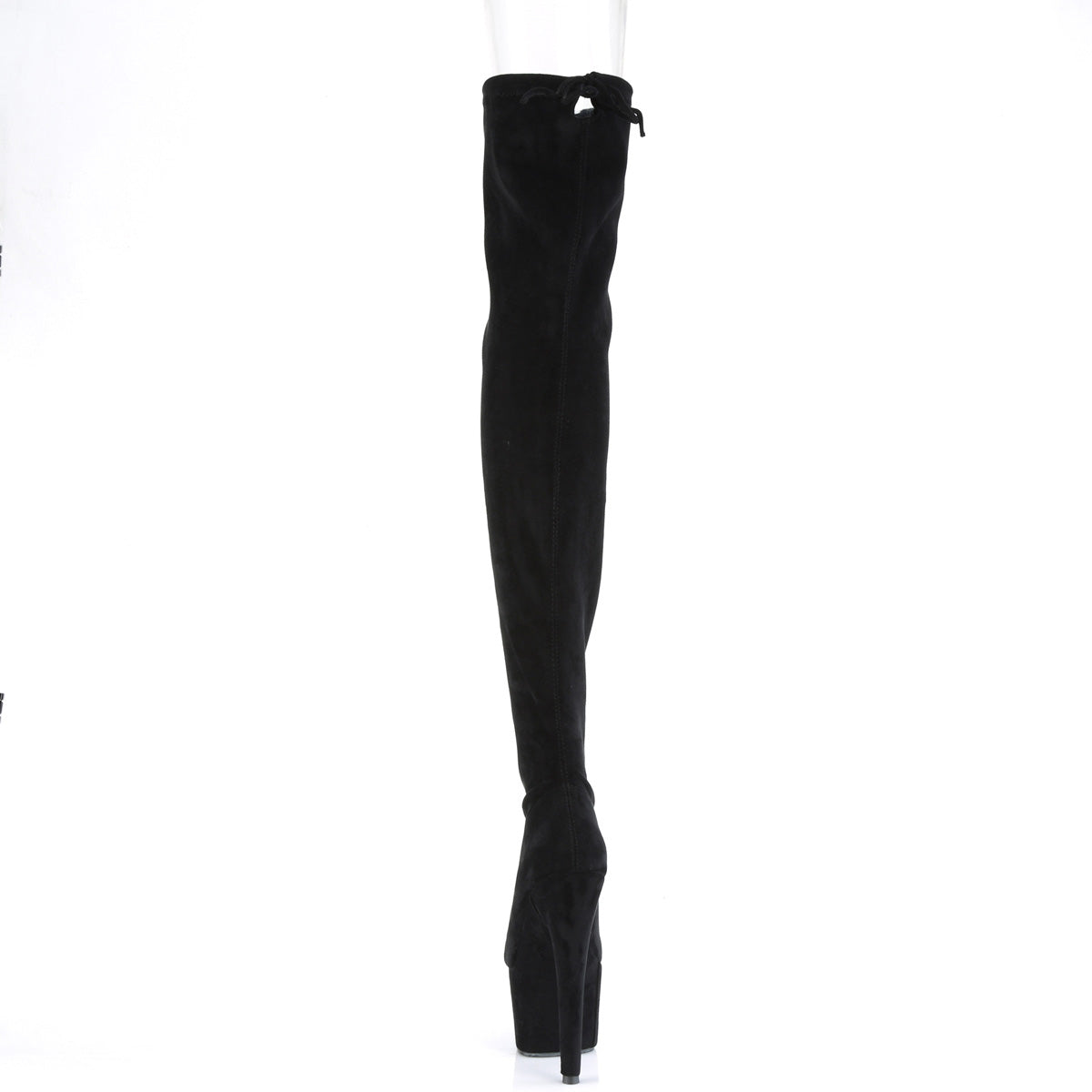 Pleaser Botas de mujer ADORE-3008 Blk Stretch Faux Suede / Blk Faux Suede