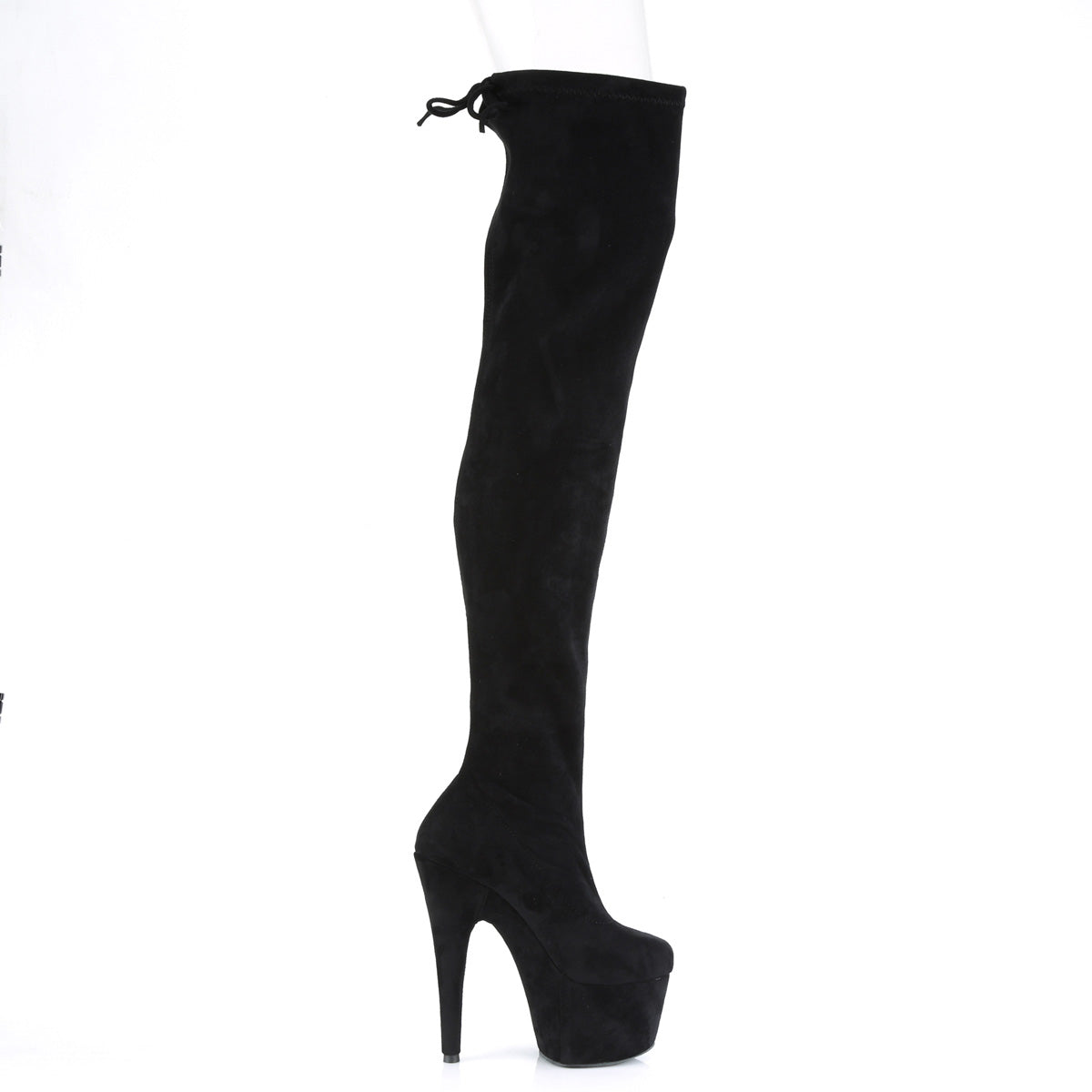 Pleaser Botas de mujer ADORE-3008 Blk Stretch Faux Suede / Blk Faux Suede