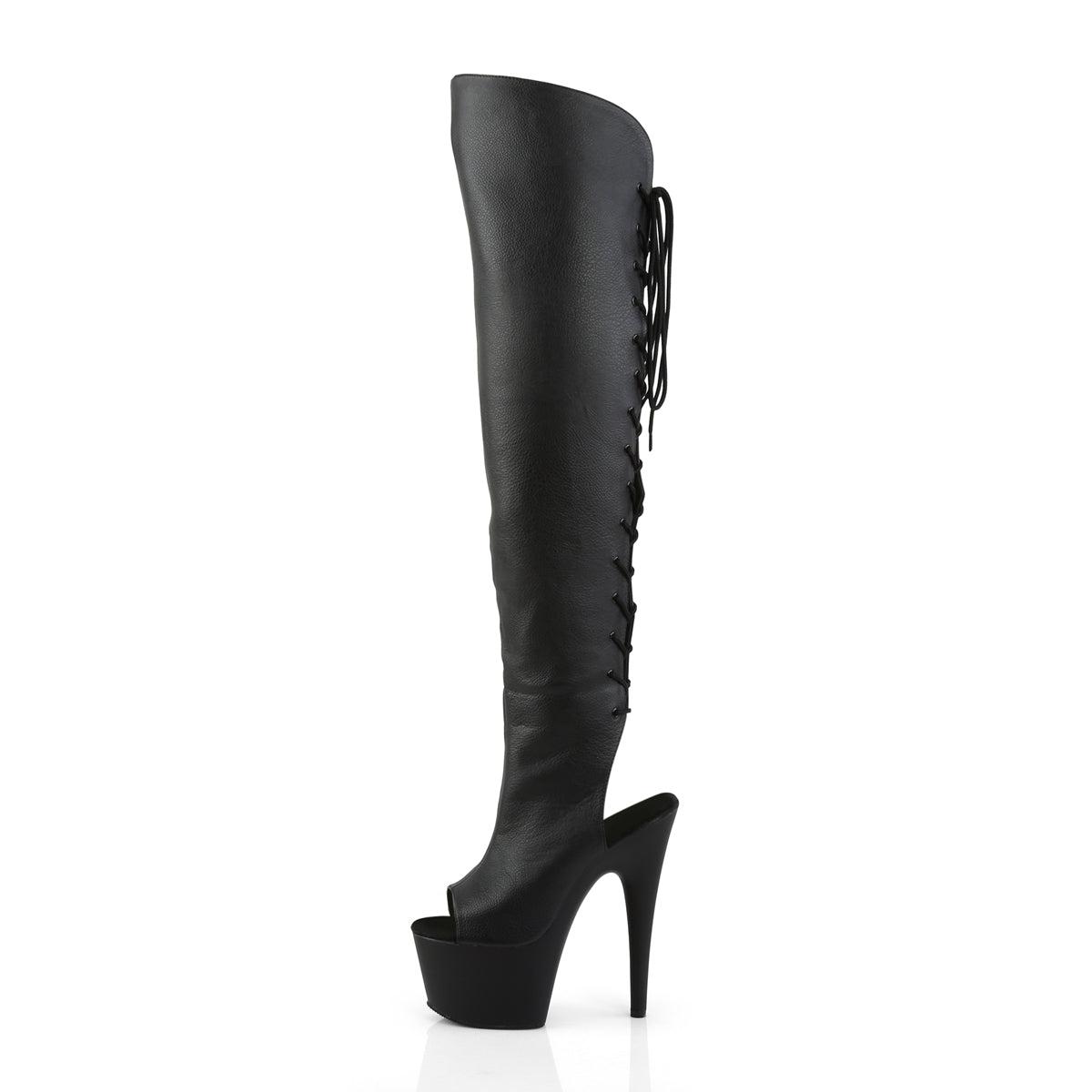 Pleaser Botas de mujer ADORE-3019 Blk Faux Cuero / Blk Mate