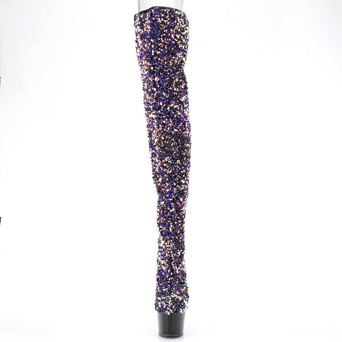 Pleaser Botas de mujer ADORE-3020 PURPLE MULTI LIZNAS / BLK