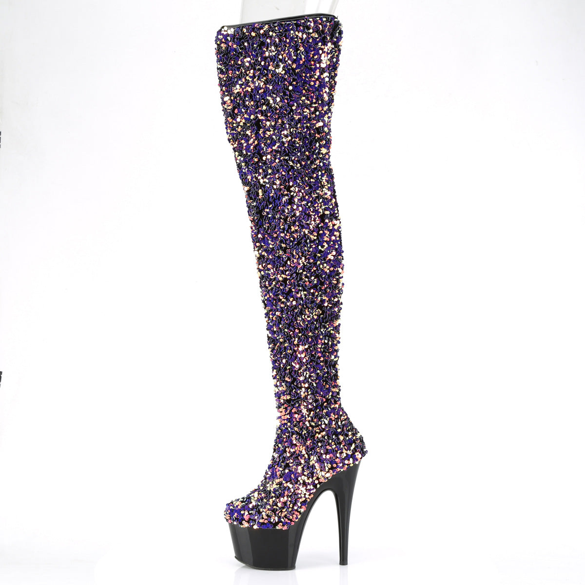 Pleaser Botas de mujer ADORE-3020 PURPLE MULTI LIZNAS / BLK