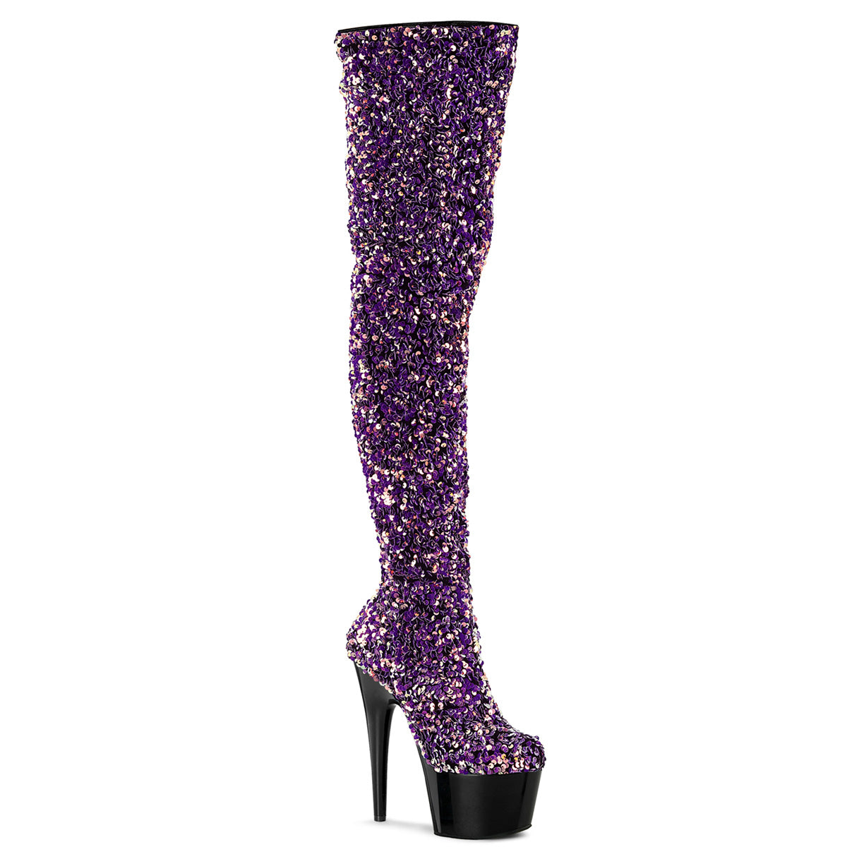 Pleaser Botas de mujer ADORE-3020 PURPLE MULTI LIZNAS / BLK