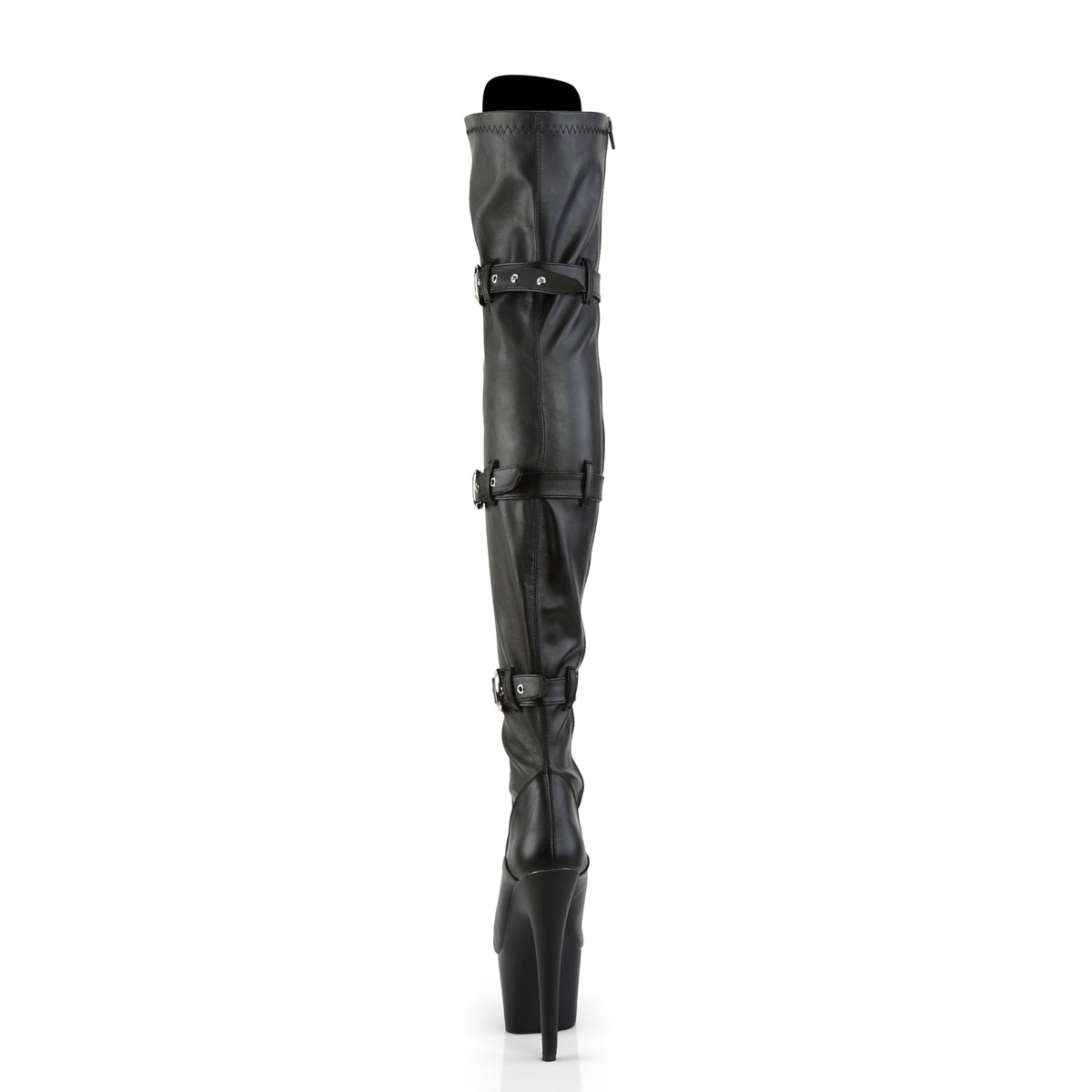 Pleaser Botas de mujer ADORE-3028 BLK STR Faux Cuero / Blk Mate