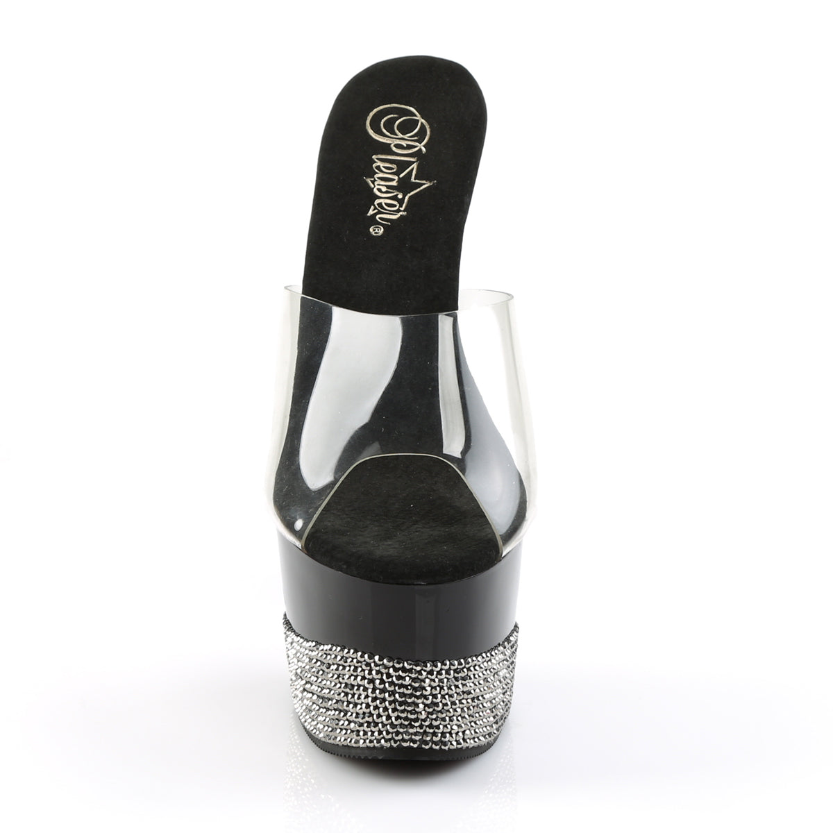 Pleaser Sandalias para mujer ADORE-701-3 CLR / BLK-PEWTER RS