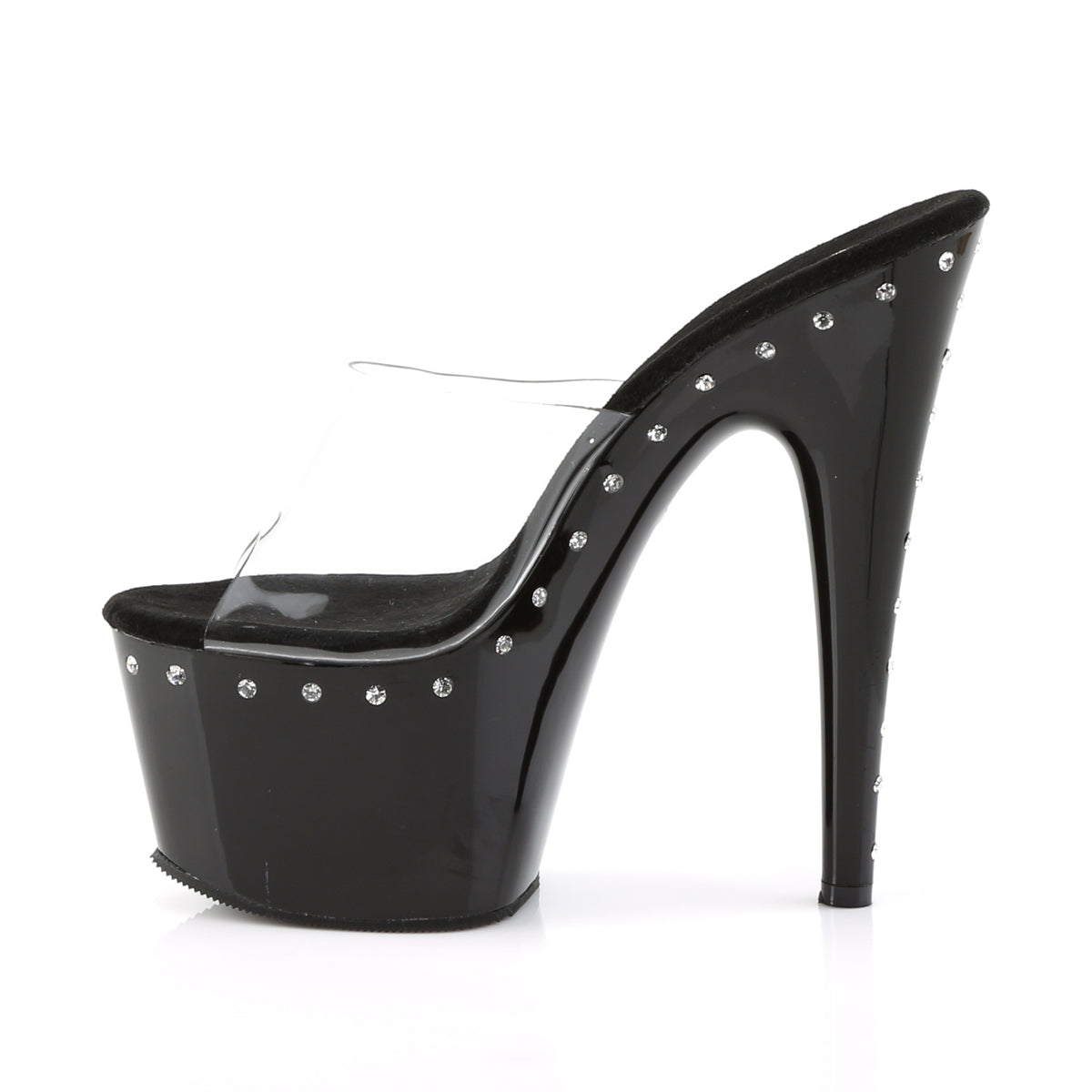 Pleaser Sandalias para mujer ADORE-701ls clr / blk
