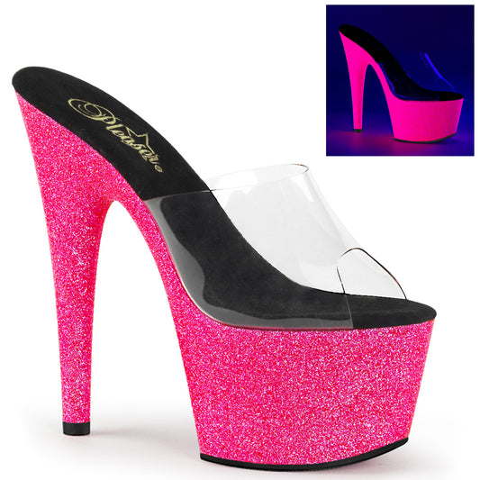 Pleaser Sandalias para mujer ADORE-701uvg clr / neon h. rosa brillo