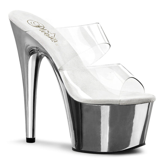 Pleaser Sandalias para mujer ADORE-702 CLR / SLV Chrome