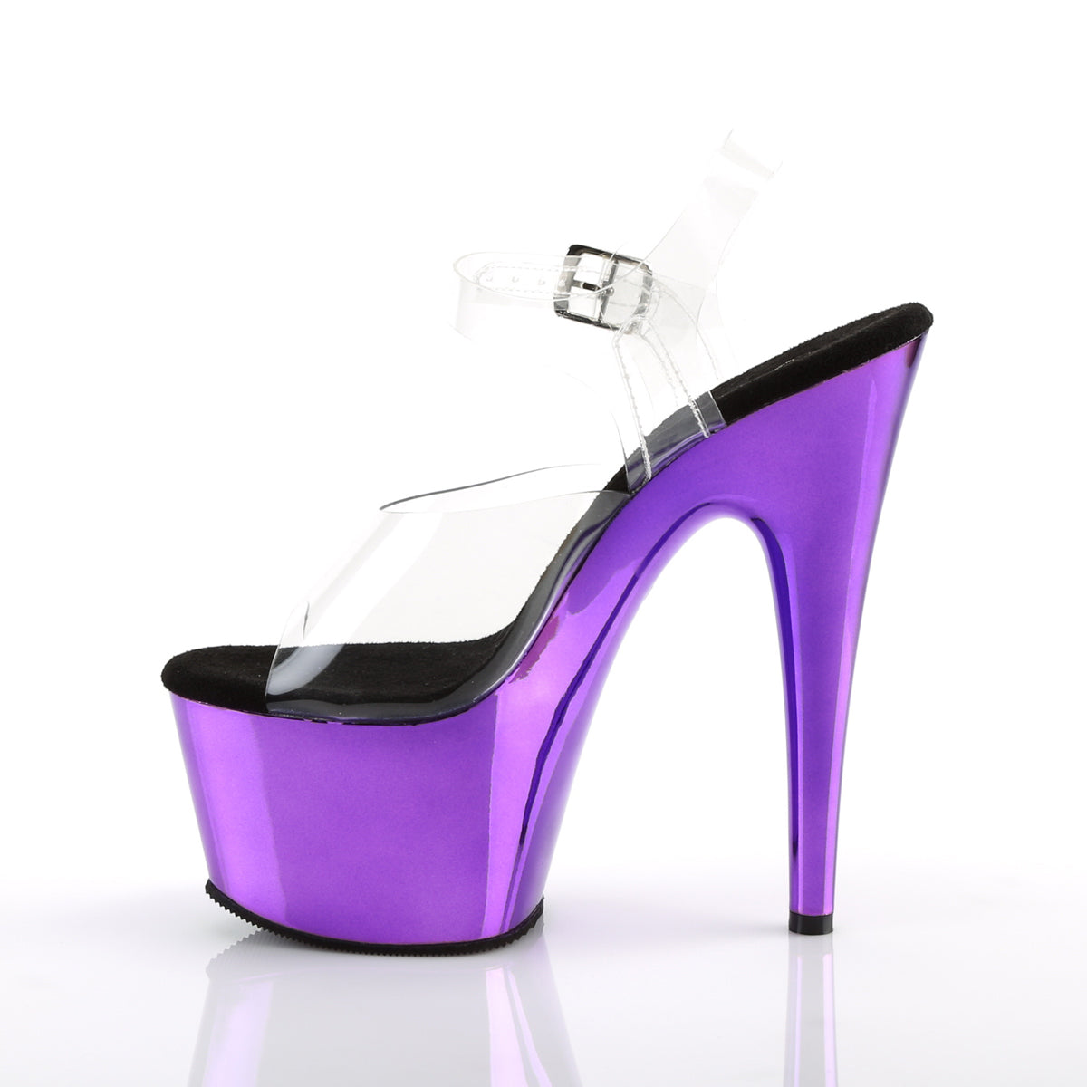 Pleaser Womens Sandals ADORE-708 Clr/Purple Chrome