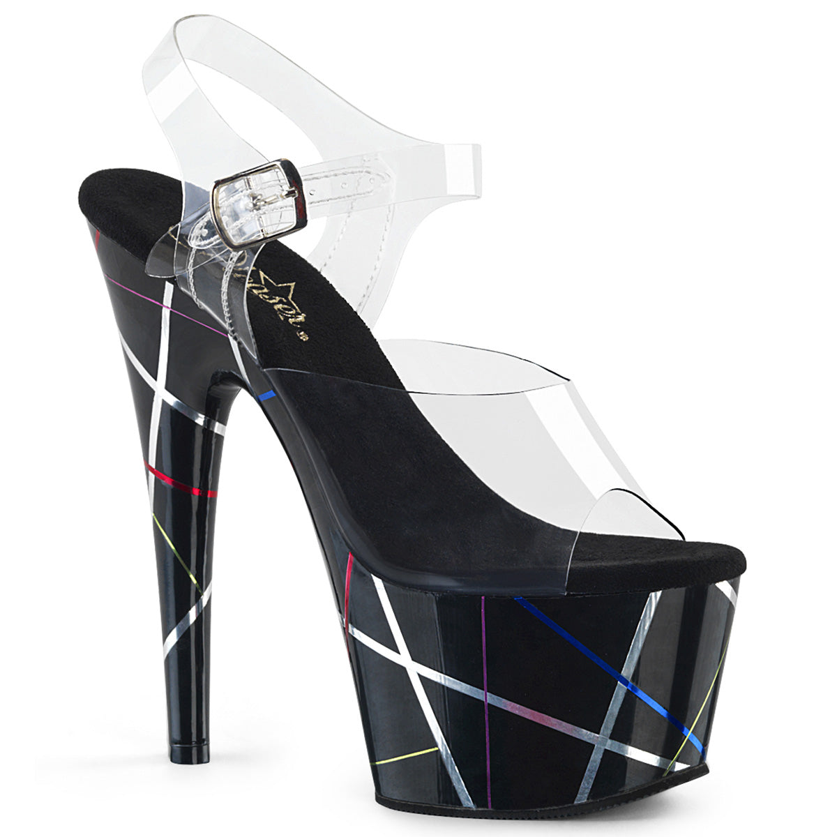 Pleaser Sandalias para mujer ADORE-708bmc clr / blk