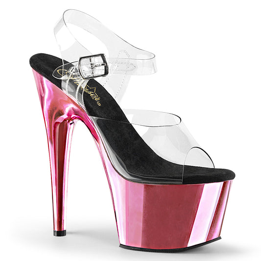 Pleaser Sandalias para mujer ADORE-708 clr / b. Cromo rosa
