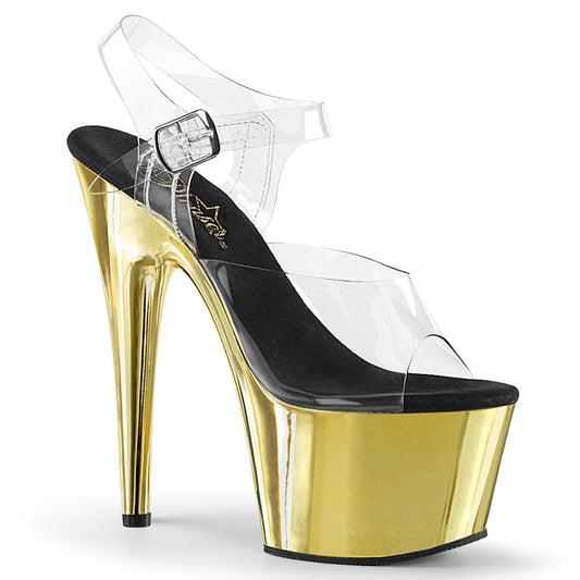 Pleaser Sandalias para mujer ADORE-708 clr / oro cromo