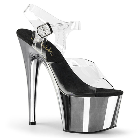Pleaser Sandalias para mujer ADORE-708 CLR / SLV Chrome