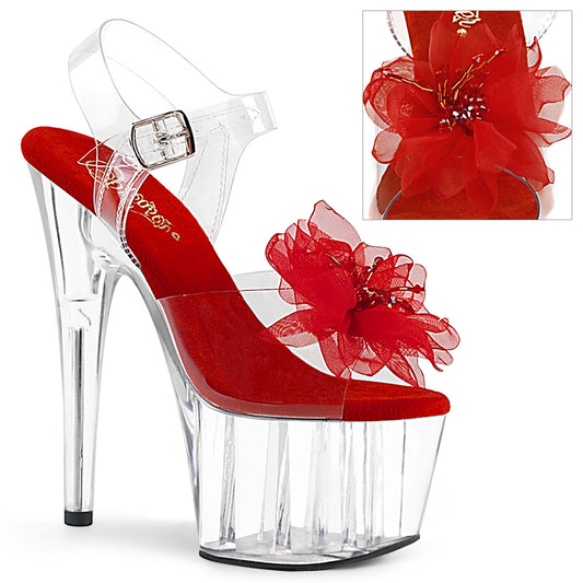 Pleaser Sandalias para mujer ADORE-708bfl clr-roja / clr