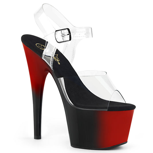 Pleaser Sandalias para mujer ADORE-708br clr / rojo-blk