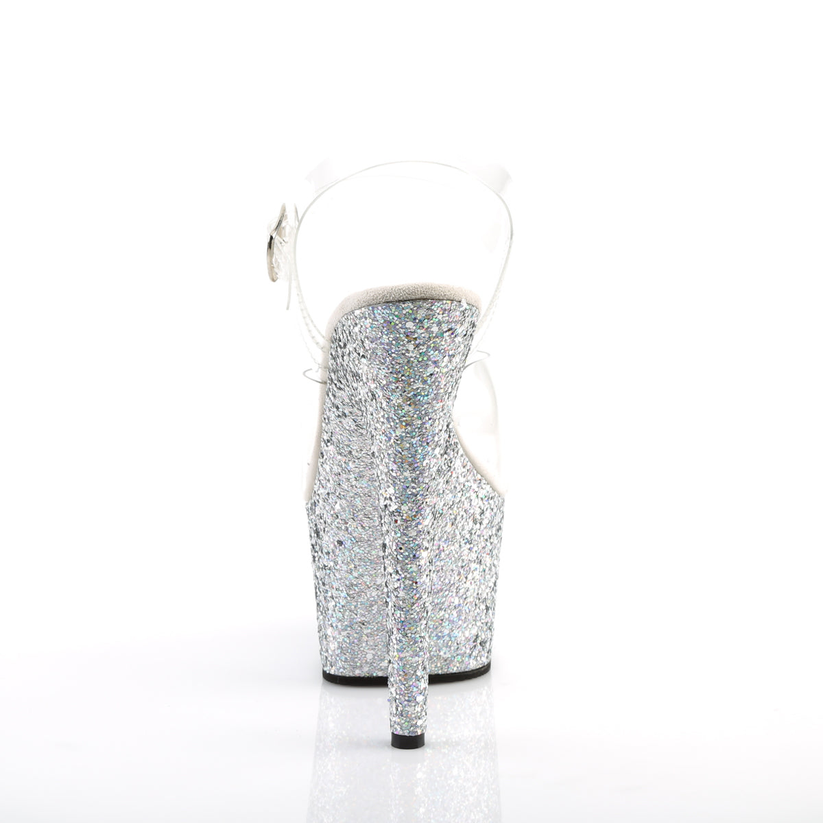 Pleaser Sandalias para mujer ADORE-708lg clr / slv multic brillo