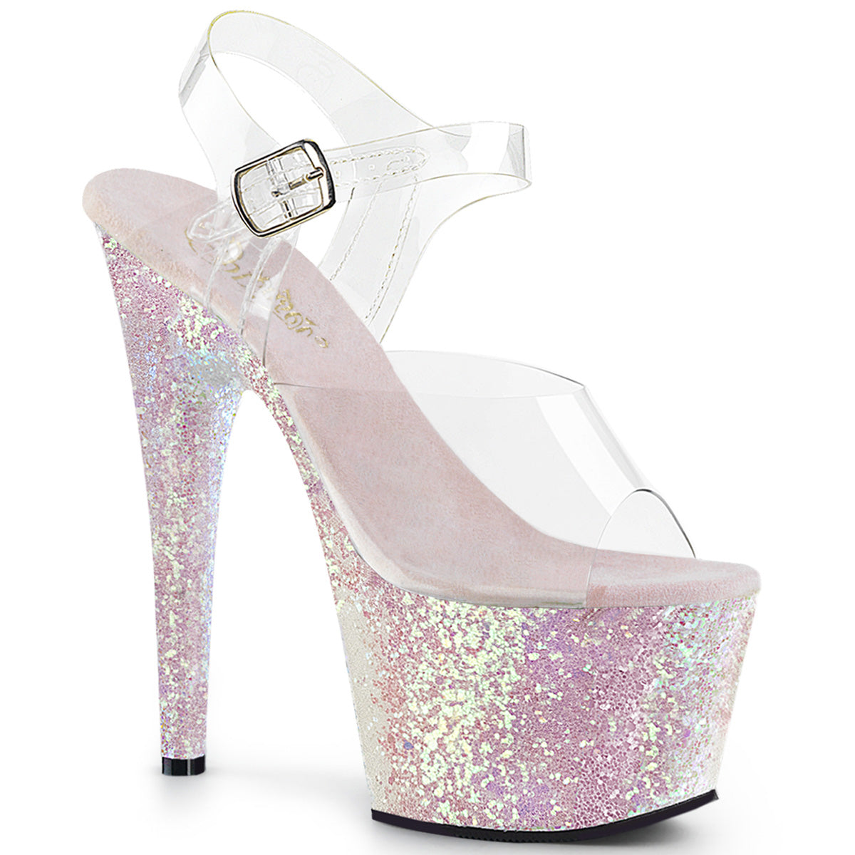 Pleaser Sandalias para mujer ADORE-708lg clr / opal multic brillo