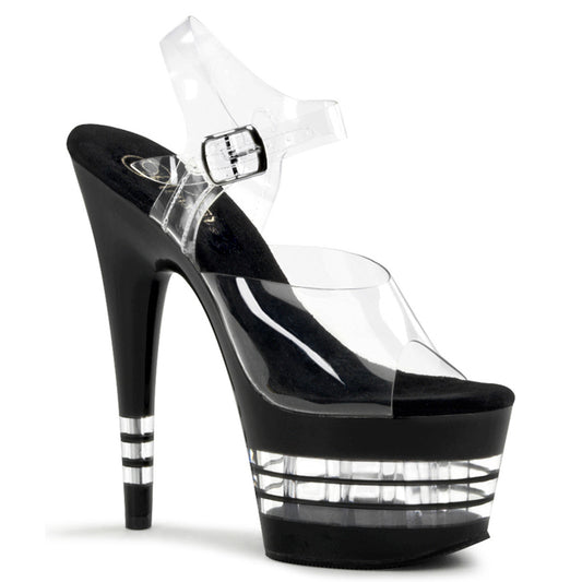 Pleaser Sandalias para mujer ADORE-708ln clr / blk