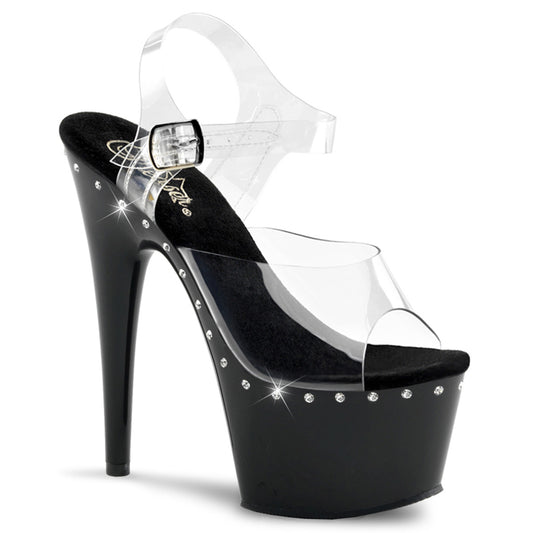 Pleaser Sandalias para mujer ADORE-708ls clr / blk