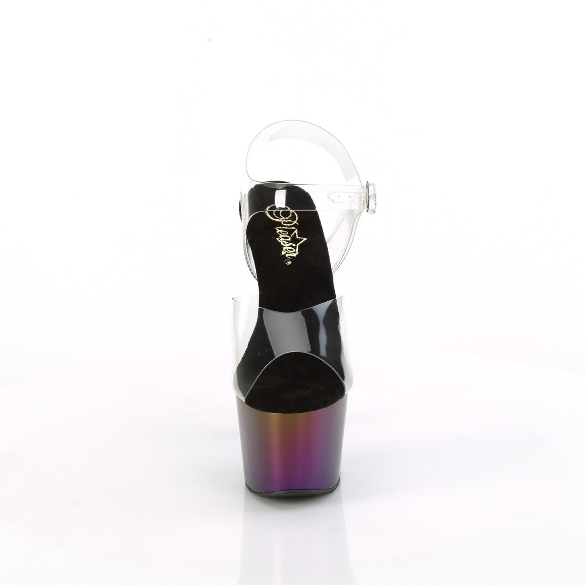 Pleaser ADORE-708mch CLR/Purple-Verde Matte Chrome